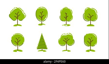 Tree icon set. Nature symbol vector illustration Stock Vector