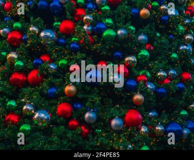 balls decoration christmas party celebration colors blue green red Stock Photo