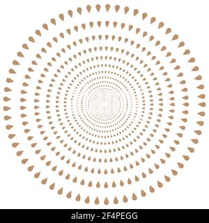 Abstract vector round ornament. Beige gentle drops. Design element Stock Vector