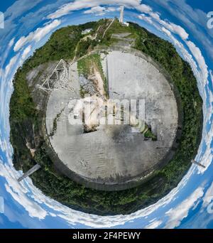 Aerial Images Over Recently Collapsed Aracibo Observatory Stock Photo