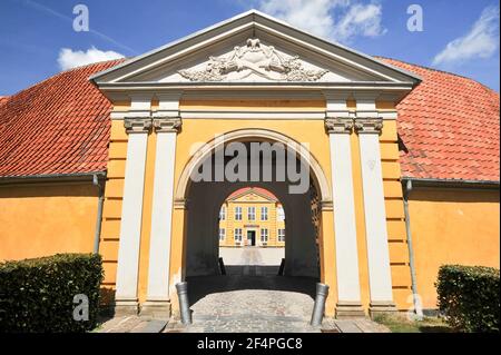 Baroque Det Kongelige Palae (Royal Mansion) built as a royal residence for king Christian VI of Denmark from 1733 to 1736 by Lauridts de Thurah, now b Stock Photo