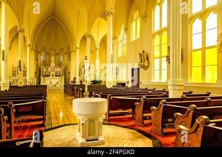 The interior of St. Joseph’s Chapel is pictured at Spring Hill College, March 20, 2021, in Mobile, Alabama. Stock Photo