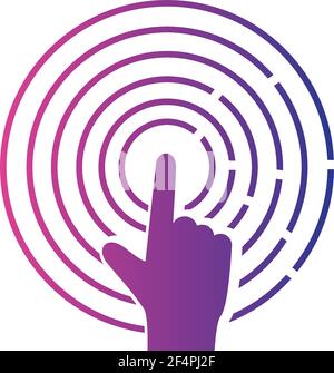 Digital touch logo template icon vector design Stock Vector