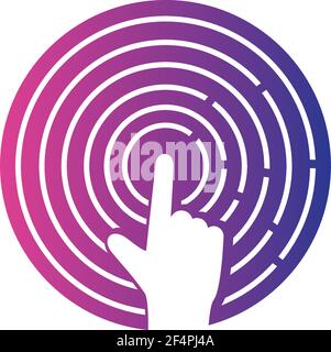 Digital touch logo template icon vector design Stock Vector