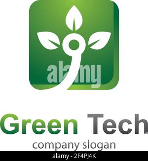 Green technology logo  vector icon illustration Stock Vector