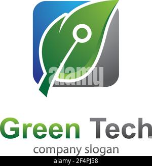 Green technology logo  vector icon illustration Stock Vector
