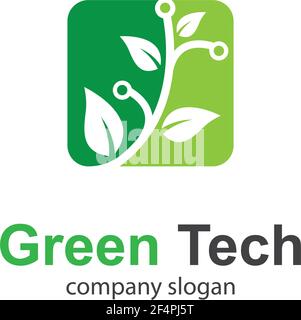 Green technology logo  vector icon illustration Stock Vector
