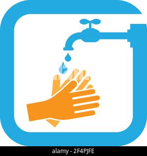 Hand wash logo template vector icon design Stock Vector