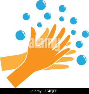 Hand wash logo template vector icon design Stock Vector