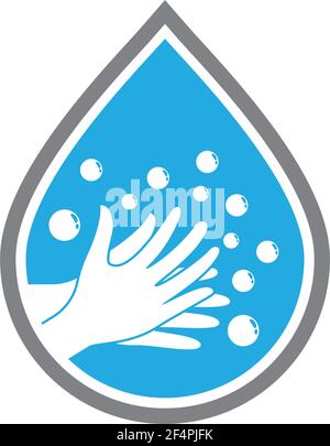 Hand wash logo template vector icon design Stock Vector