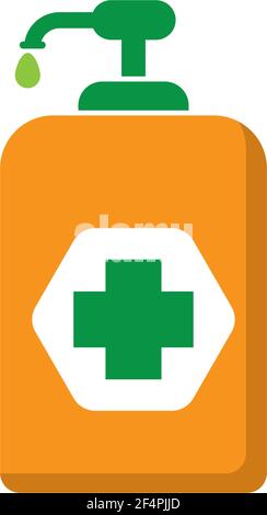 Hand sanitizer icon logo vector design Stock Vector
