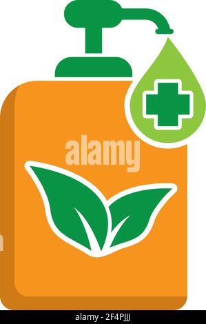 Hand sanitizer icon logo vector design Stock Vector