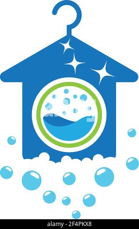 Laundry logo vector icon design Stock Vector