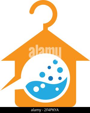 Laundry logo vector icon design Stock Vector