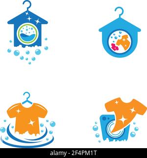 Laundry logo template vector icon  design Stock Vector