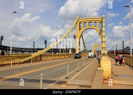 Roberto Clemente Bridge and PNC Park in Pittsburgh Stock Photo - Alamy