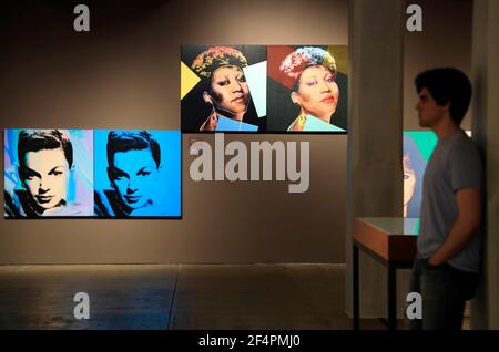 Portraits of the 70s exhibition in the Andy Warhol Museum.Pittsburgh.Pennsylvania.USA Stock Photo
