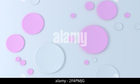 Abstract pink and white 3d circles dots pattern. Modern color and shapes Stock Photo