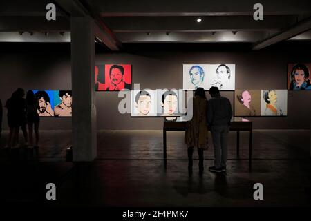 Portraits of the 70s exhibition in the Andy Warhol Museum.Pittsburgh.Pennsylvania.USA Stock Photo