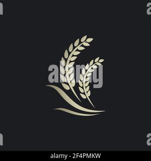 Wheat logo vector icon design Stock Vector