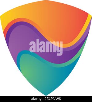 Shield gradient logo template vector icon design Stock Vector