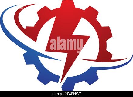 Gear power logo template vector icon Stock Vector