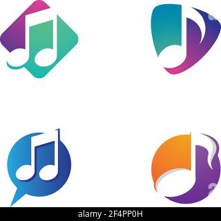 Music note logo images Stock Vector
