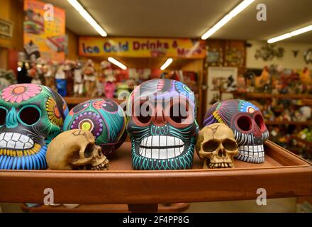 Souvenirs are offered at The Thing on Interstate 10 between Benson and Willcox, Arizona, USA. Stock Photo