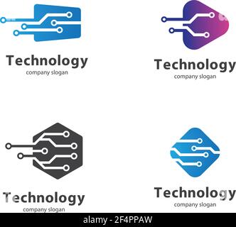 Technology logo template vector icon design Stock Vector