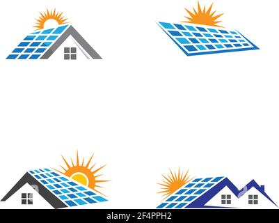 Solar tech logo template vector icon design Stock Vector