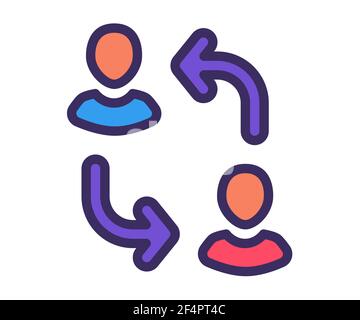 reshuffle switch replace single isolated icon with flat style vector ...