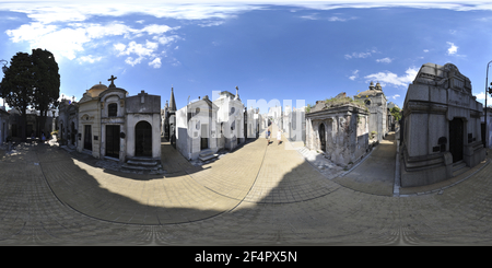 360 degree panoramic view of Recoleta Cemetery, Buenos Aires - 4