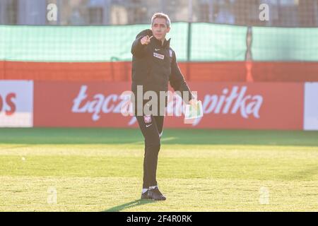 Warsaw, Poland. 22nd Mar, 2021. Paulo Sousa coach of Poland gestures during the first official training session of the Polish national football team in 2021. (Photo by Mikolaj Barbanell/SOPA Images/Sipa USA) Credit: Sipa USA/Alamy Live News Stock Photo