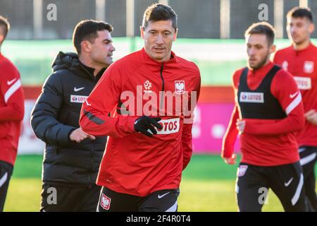 Warsaw, Poland. 22nd Mar, 2021. Robert Lewandowski of Poland seen in action during the first official training session of the Polish national football team in 2021. (Photo by Mikolaj Barbanell/SOPA Images/Sipa USA) Credit: Sipa USA/Alamy Live News Stock Photo