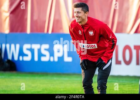 Warsaw, Poland. 22nd Mar, 2021. Robert Lewandowski of Poland seen in action during the first official training session of the Polish national football team in 2021. (Photo by Mikolaj Barbanell/SOPA Images/Sipa USA) Credit: Sipa USA/Alamy Live News Stock Photo