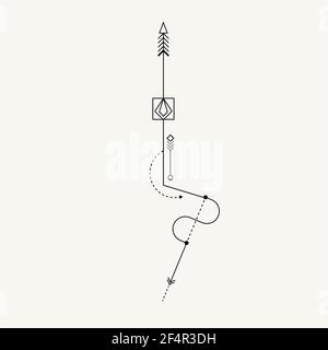 Line Dot Tattoo Vector Art Stock Vector