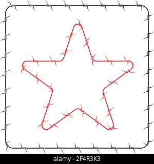 Star Design Barbed Wire Vector Illustration Stock Vector