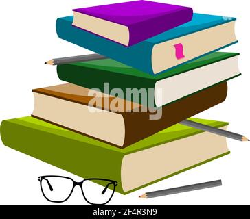 Book Pencil Spectacle Vector Illustration Stock Vector