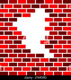 Hole In Brick Wall Vector Illustration Stock Vector
