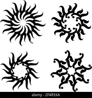 Tribal Tattoo Sun Vector Illustration Stock Vector