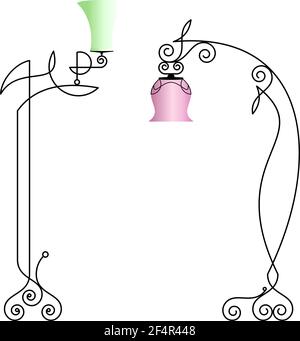Wrought Iron Table Floor Lamp Vector Illustration Stock Vector