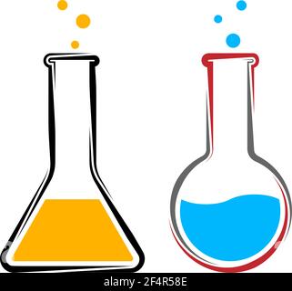 Laboratory Glass Beaker Icon Vector Illustration Stock Vector