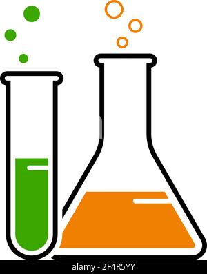 Laboratory Glass Beaker And Test Tube Icon Vector Illustration Stock Vector