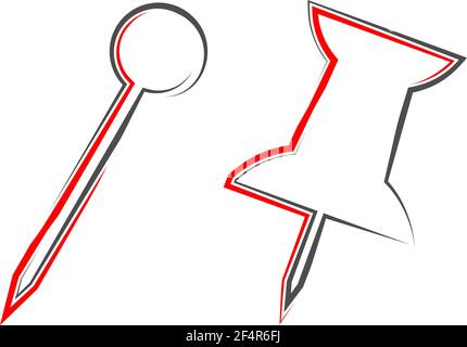 Push Pin Icon Vector Illustration Stock Vector