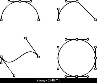 Bezier Curve Editing Vector Illustration Stock Vector