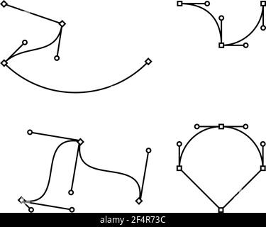 Bezier Curve Editing Vector Illustration Stock Vector