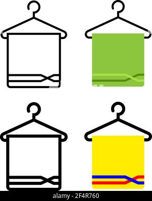 Towel On Hanger Icon Vector Illustration Stock Vector