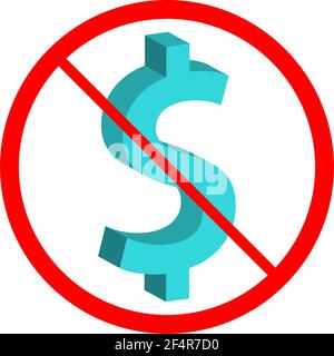 No Cash Dollar Icon Vector Illustration Stock Vector