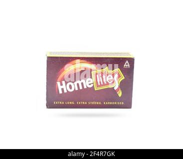 Boxes of matches on a white backgrounds. Stock Photo