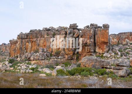 Typical Rock formation in the northern Cederberg close to Clanwilliam in the Western Cape of South Afraica Stock Photo